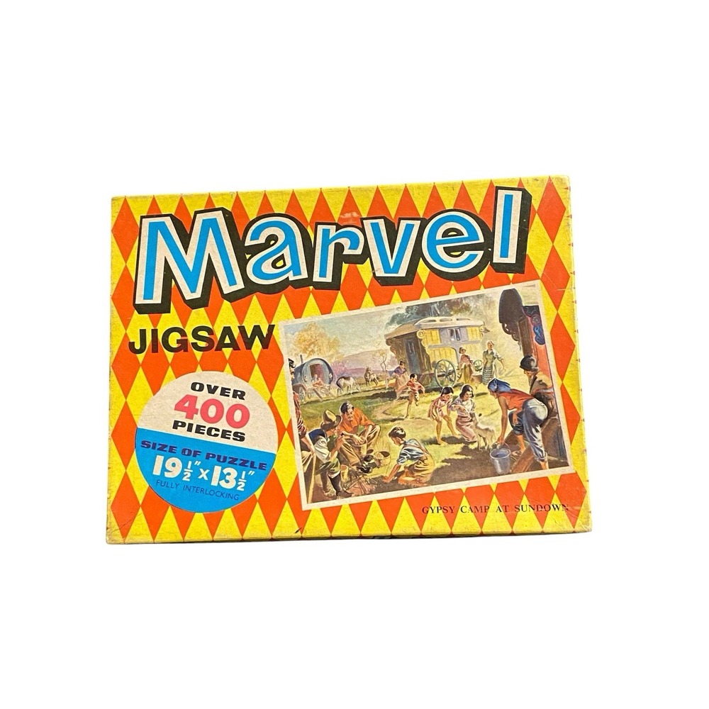 Vintage Marvel Gypsy Camp at Sundown Jigsaw Puzzle 400+ Pieces British